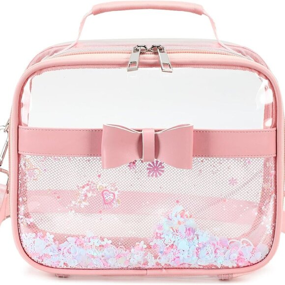 Heart-Shaped Sparkly Clear Bag - Stadium Approved, Perfect for Every Occasion - Picture 1 of 6